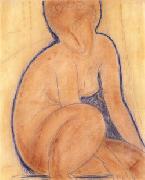 Amedeo Modigliani Crouched Nude oil